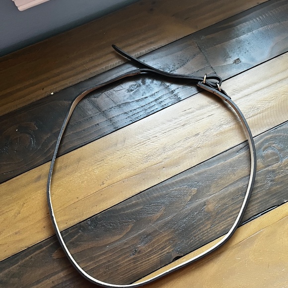 Skinny Brown Leather (Crocodile Style) Belt - Picture 4 of 4